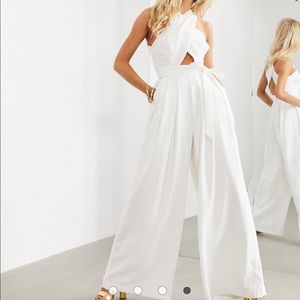 ASOS Cross front jumpsuit with tie